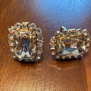 Dolce & Gabbana Crystal Gold Tone Cufflinks Rhinestone Halo Designer